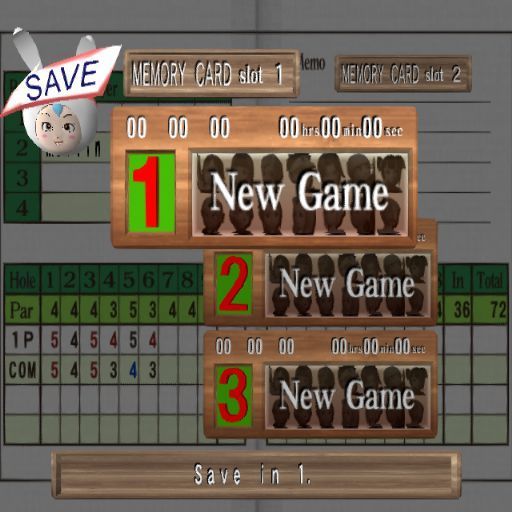 Mr. Golf (PlayStation 2) screenshot: Saving the game