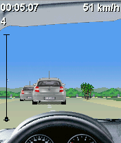 BMW 1 Series Challenge (J2ME) screenshot: In pursuit on the Venice Island Drive track