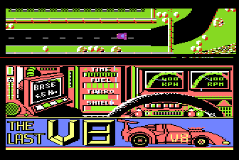 The Last V8 (Atari 8-bit) screenshot: Starting out
