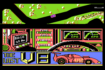 The Last V8 (Atari 8-bit) screenshot: Slow down!