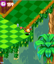 Tropical Madness (J2ME) screenshot: Push back when you are about to fall.