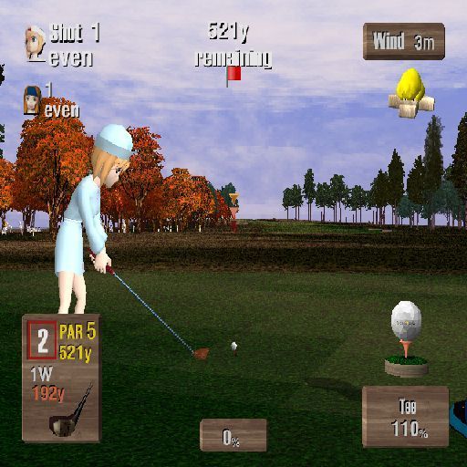 Mr. Golf (PlayStation 2) screenshot: Here we are on the first tee of the Big Wind course
