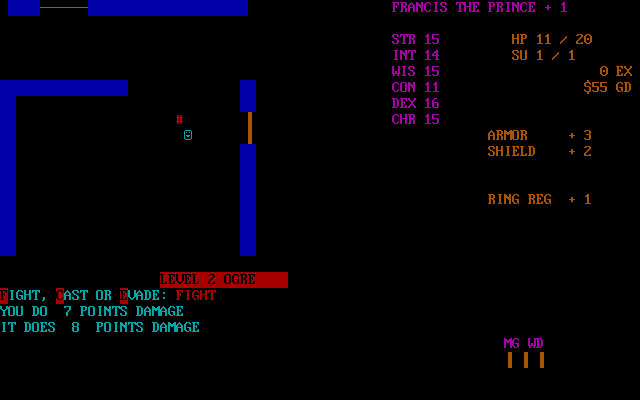 Heathkit DND (DOS) screenshot: ... and fighting it.