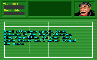 Wacky Funsters! The Geekwad's Guide to Gaming (DOS) screenshot: Start of World Champion Ping Competition...