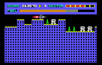 Skramble (Commodore 64) screenshot: Mind the gap
