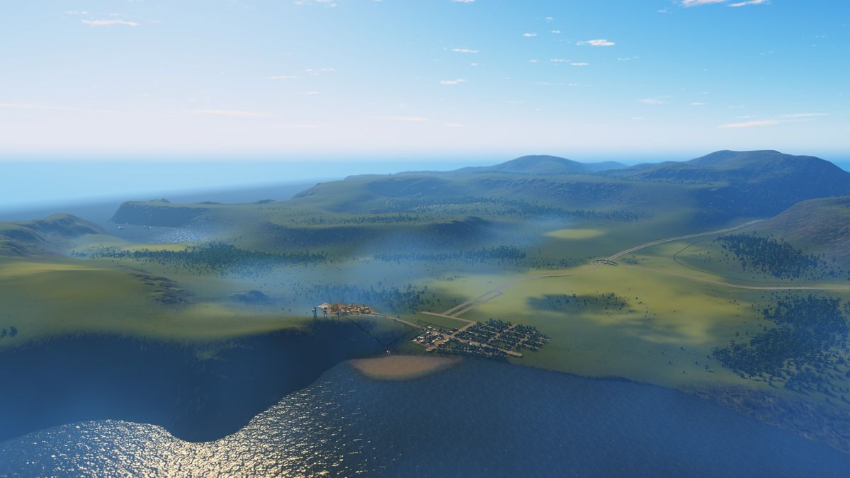 Cities: Skylines (Windows) screenshot: Such a small town on such a big map... so many possibilities.