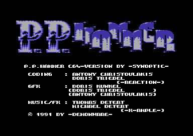 P. P. Hammer and His Pneumatic Weapon (Commodore 64) screenshot: Title screen