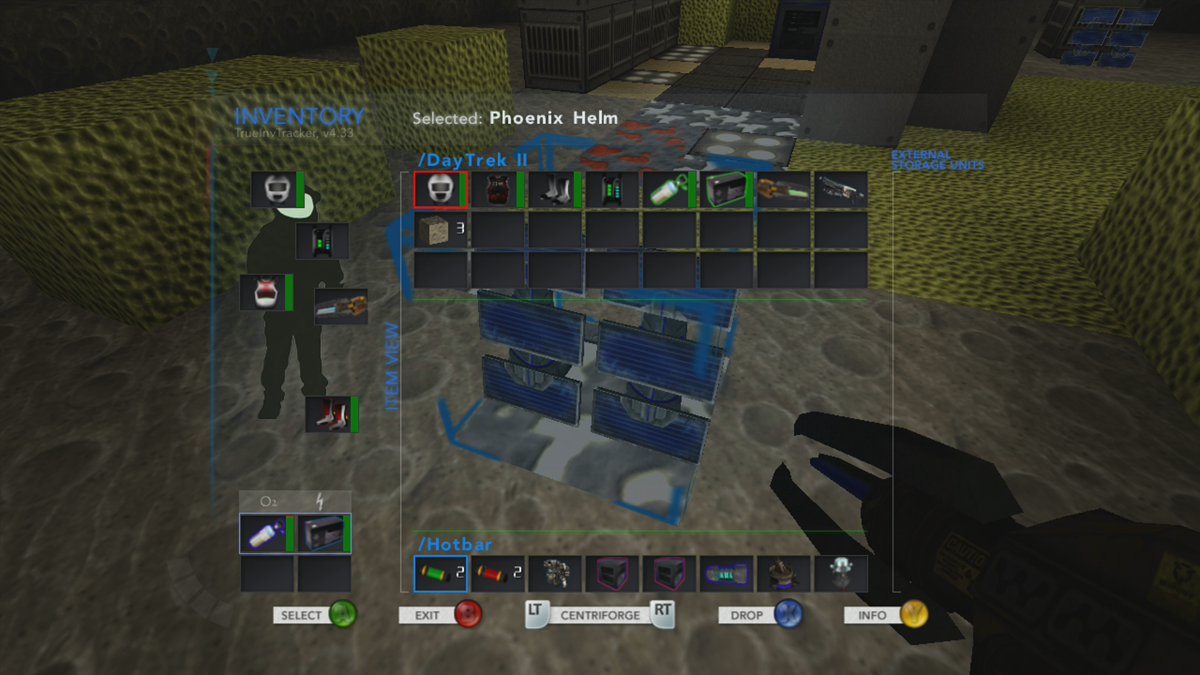 Xenominer (Xbox 360) screenshot: Inventory (Trial version)