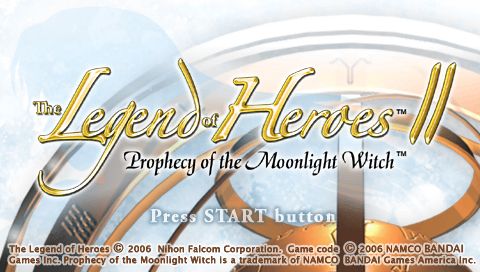 The Legend of Heroes II: Prophecy of the Moonlight Witch (PSP) screenshot: Title screen