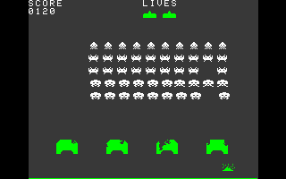 Invaders 1978 (DOS) screenshot: Aaargh, I've been hit...