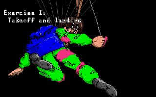 Paragliding (DOS) screenshot: 1st Exercise of Practice Intro (VGA)