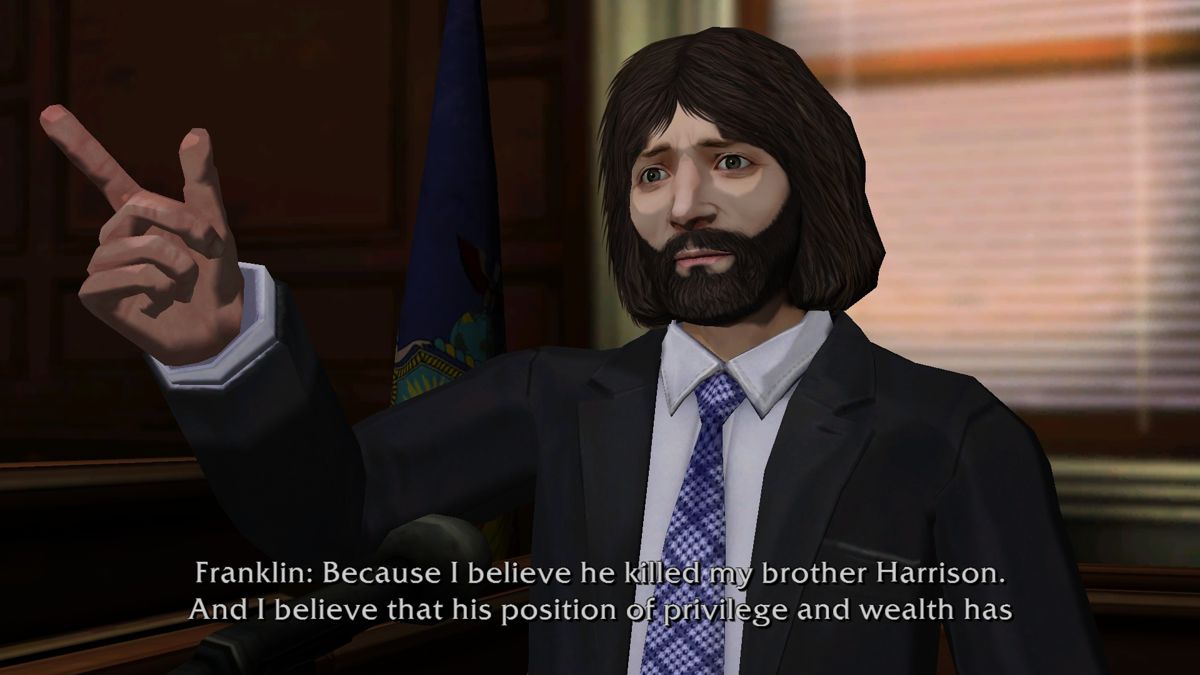 Law & Order: Legacies (Windows) screenshot: Episode 7 - Franklin is testifying against his father