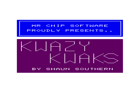 Kwazy Kwaks (VIC-20) screenshot: Title screen