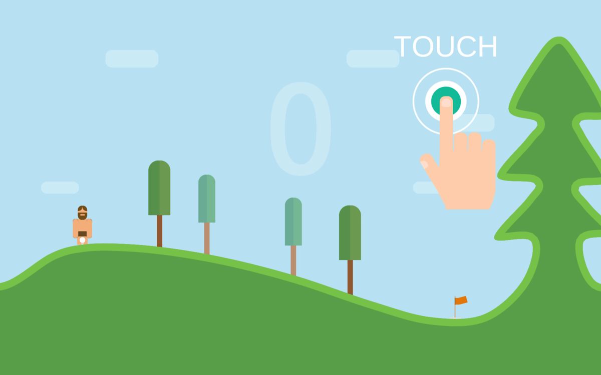 Lonely One: Hole-in-one (Android) screenshot: Starting the game with an interactive tutorial.
