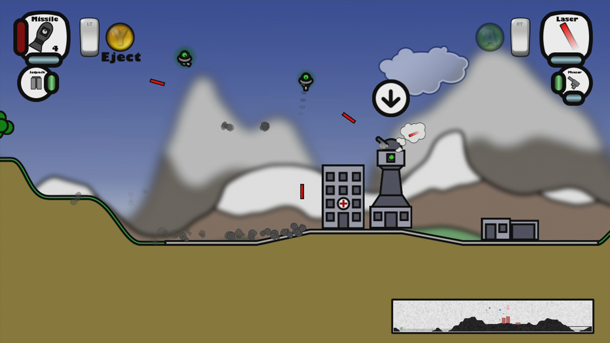 UFO Commando (Xbox 360) screenshot: Shooting some enemies (Trial version)