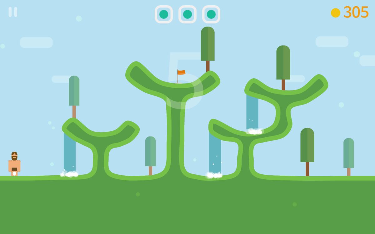 Lonely One: Hole-in-one (Android) screenshot: A more complex structure to reach the hole