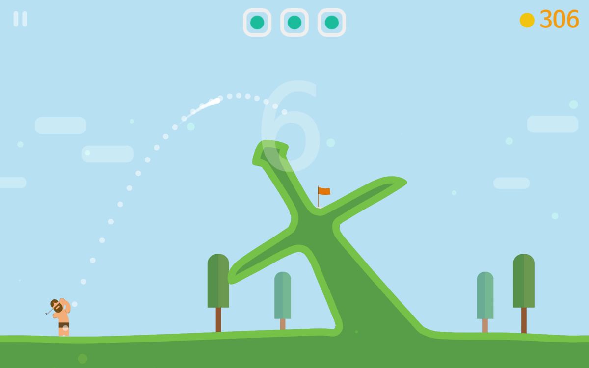 Lonely One: Hole-in-one (Android) screenshot: A high shot