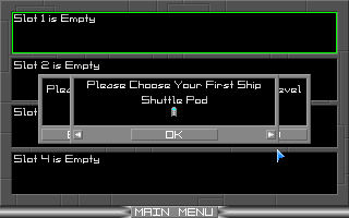 PixelShips (Windows) screenshot: Choose the starting ship.