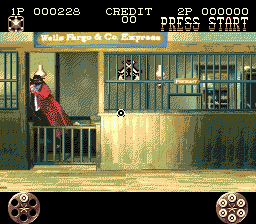 Lethal Enforcers II: Gun Fighters (Genesis) screenshot: Hand over the cash!!!... please