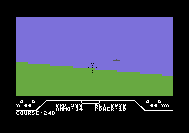 Spitfire Ace (Commodore 64) screenshot: Cockpit view