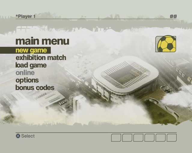 LMA Manager 2006 (PlayStation 2) screenshot: The game's menu