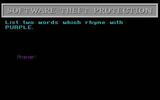 Wacky Funsters! The Geekwad's Guide to Gaming (DOS) screenshot: Software Theft Protection...