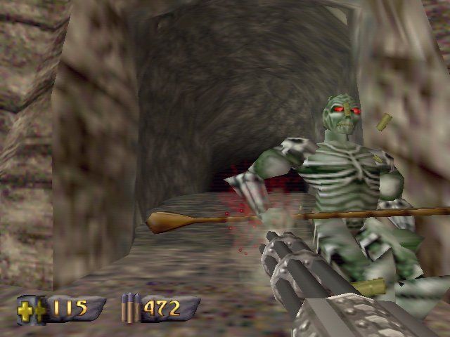 Turok: Dinosaur Hunter (Windows) screenshot: A demon warrior at "Lost Land" level