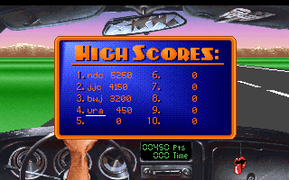 Wacky Funsters! The Geekwad's Guide to Gaming (DOS) screenshot: Road Kill Hi-Scores...