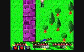 Beverly Hills Cop (Amstrad CPC) screenshot: You are shot down