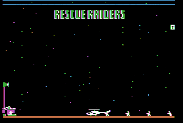 Rescue Raiders (Apple II) screenshot: Ingame action.