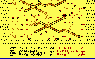 Airborne Ranger (DOS) screenshot: Reviewing the map.