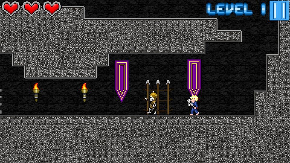 Pixel Sword (Browser) screenshot: Armoured skeleton