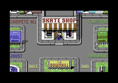 Skate or Die (Commodore 64) screenshot: Choose your event