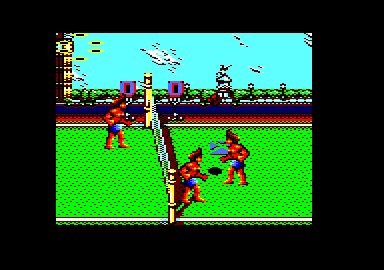 Beach Volley (Amstrad CPC) screenshot: Playing