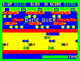 Frogger (Dragon 32/64) screenshot: Game over