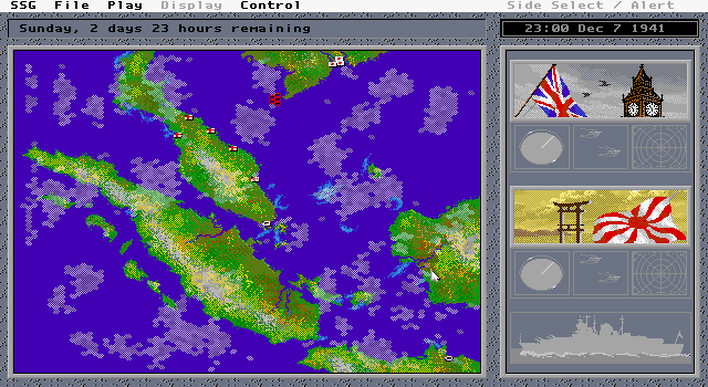 Carriers at War II (DOS) screenshot: Beginning a new turn