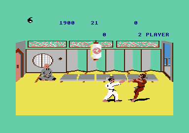 Kung-Fu: The Way of the Exploding Fist (Commodore 64) screenshot: Third arena (out of four)
