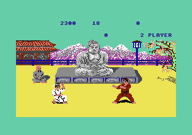 Kung-Fu: The Way of the Exploding Fist (Commodore 64) screenshot: Fourth arena (out of four)