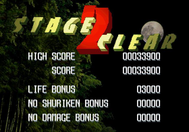 Shinobi Legions (SEGA Saturn) screenshot: Stage Clear Screen