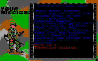 Airborne Ranger (DOS) screenshot: A mission briefing