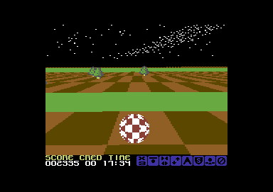 Cosmic Causeway: Trailblazer II (Commodore 64) screenshot: Watch the trees