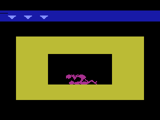Bachelor Party/Gigolo (Atari 2600) screenshot: I'm just a gigolo, and every where I go, people know the part I'm playin'