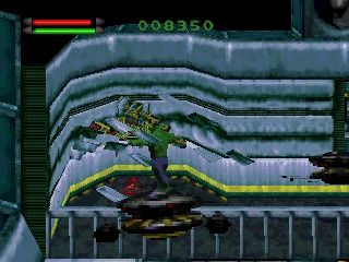 The Incredible Hulk: The Pantheon Saga (DOS) screenshot: Hulk like to hit things, too. Like walls.