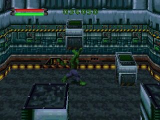 The Incredible Hulk: The Pantheon Saga (DOS) screenshot: Hulk carry heavy things! And throw, too!