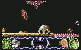 Deliverance: Stormlord II (Commodore 64) screenshot: You can jump high in the air to get to those hard-to-reach platforms