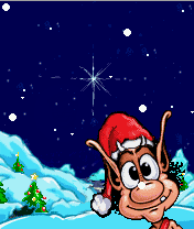 Hugo in the Xmas Snow (J2ME) screenshot: Main game screen