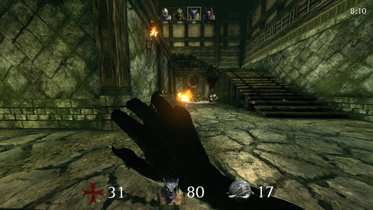Wickland (Windows) screenshot: The werewolf throws powerful bombs