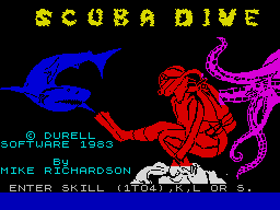 Scuba Dive (ZX Spectrum) screenshot: Title screen