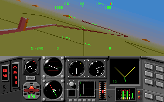 MiG-29 Fulcrum (DOS) screenshot: Over the Great Wall in China...