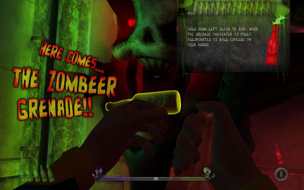 Zombeer (Windows) screenshot: Bottles of zombeer can be turned into grenades.